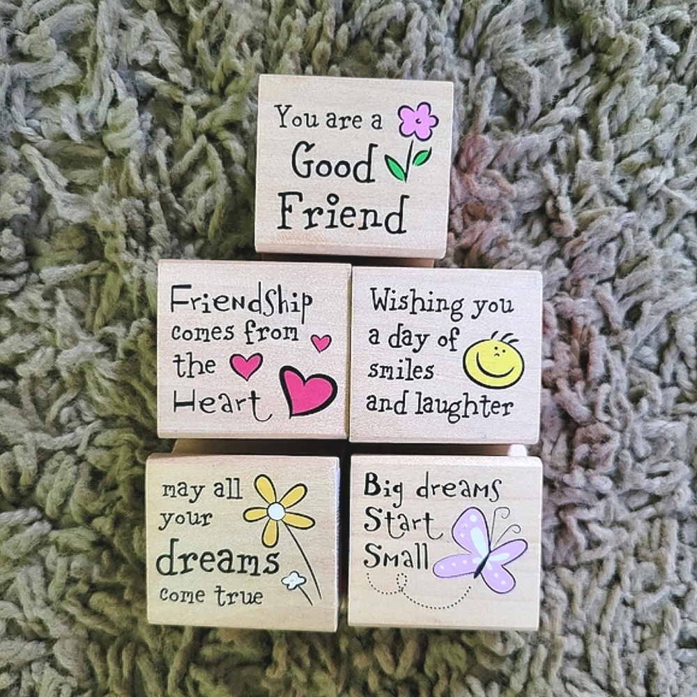 Decorative Wooden Stamps with Inspirational Quotes